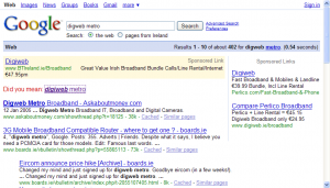 Digweb [sic] and Perlico AdWords listings