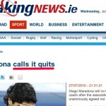 BreakingNews.ie Maradona headline BreakingNews.ie Maradona headline
