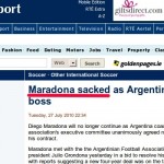 RTE.ie Maradona headline